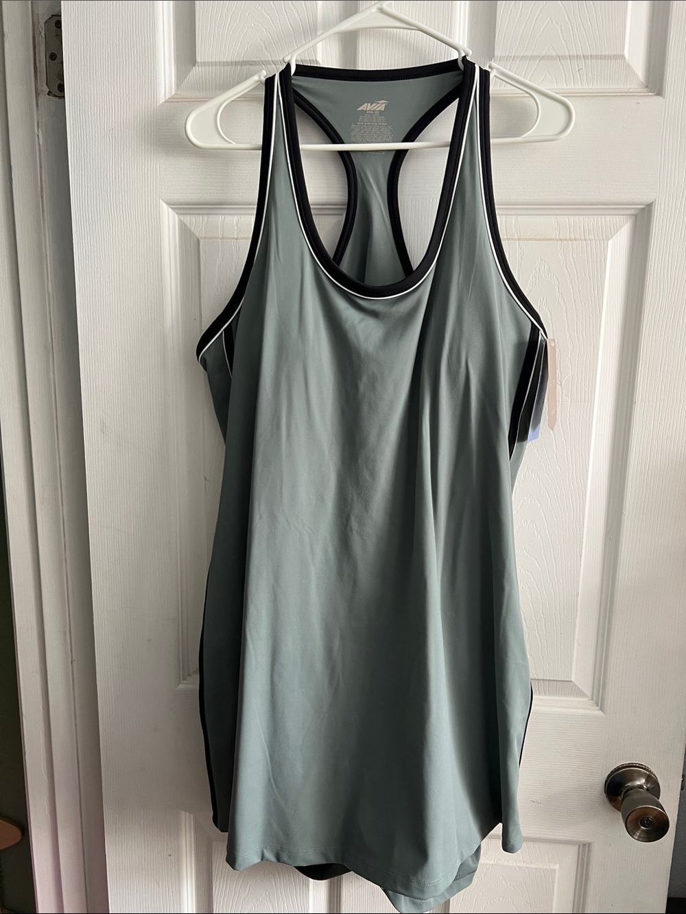 Women’s Dress - Sage Green with Black Trim